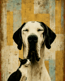 Great Dane & Kitten