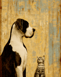 Great Dane & Kitten Meet