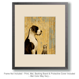 Great Dane & Kitten Meet Art