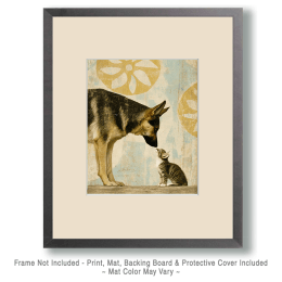 German Shepard & Kitten Art