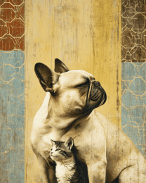 Bulldog Ignoring Kitten