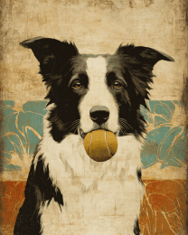 Border Collie with Tennis Ball