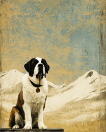 Sitting St. Bernard