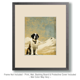 Sitting St. Bernard Art