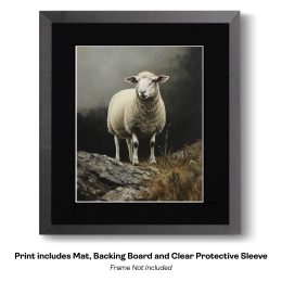 Ewe with Brush and Ink Wash art print