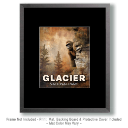 Bigfoot Peeking from Behind Cliff Art