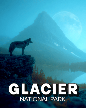 Wolf Observing Lake McDonald