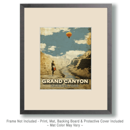 Woman Watching Hot Air Balloon Art