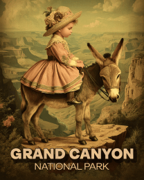 Young Cowgirl on a Donkey