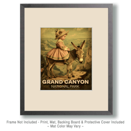 Young Cowgirl on a Donkey Art