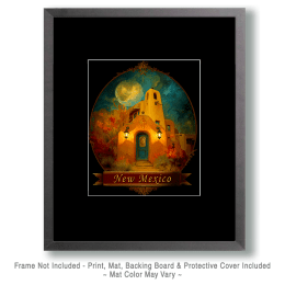 Vintage Church at Midnight Art