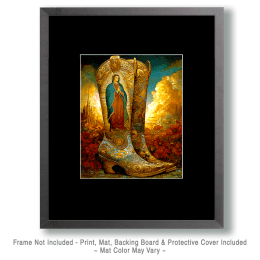 SW Nouveau Mother of Guadalupe Boots Art