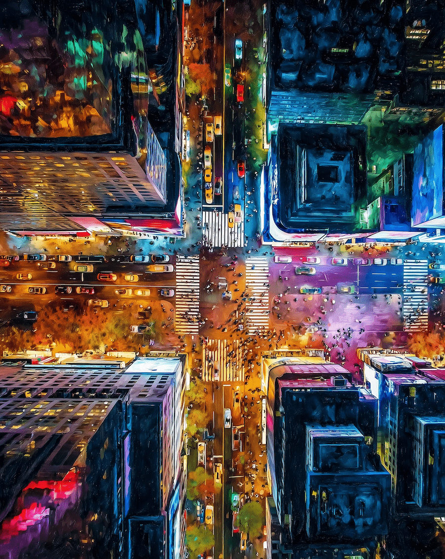 Impressionism Above the City Crosswalk