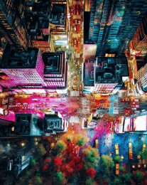 Impressionism Aerial View of the City art print