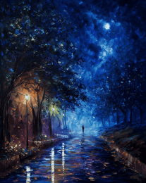 Impressionism Lonely Walk in the Park art print