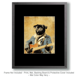 Pug with Guitar Art