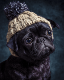 Pug Pup Dressed for Winter