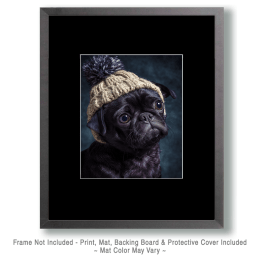 Pug Pup Dressed for Winter Art