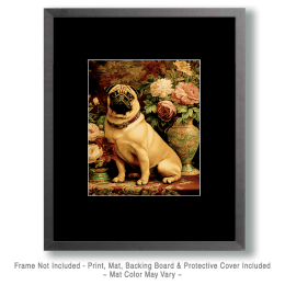 Vintage Pug Still-Life Art