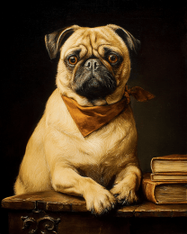 Vintage Pug Portrait