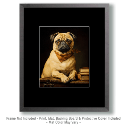 intage Pug Portrait Art