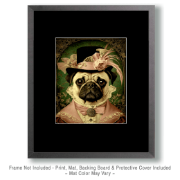 Vintage Victorian Pug Lady Art