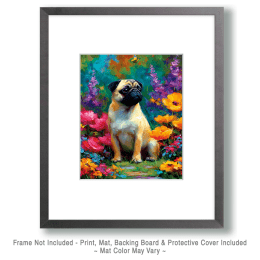 Pug in Garden Art