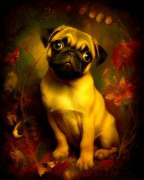 Vintage Nouveay Sad Pug Pup