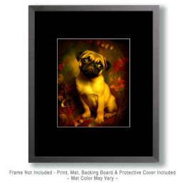 Vintage Nouveay Sad Pug Pup Art