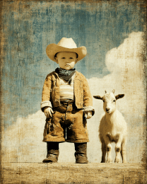 SW Nouveau Baby Cowboy and Goat