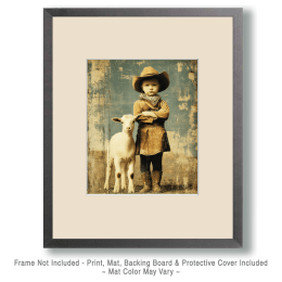 SW Nouveau Stubbern Cowgirl and her Goat Art