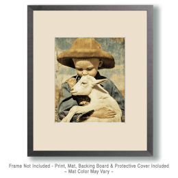 SW Nouveau Young Cowboy with Pet Goat Art