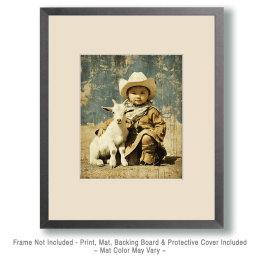 SW Nouveau Young Cowboy with His Goat Art