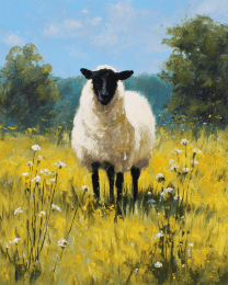 Blackface Sheep in Field