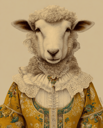 Vintage Sheep Lady