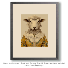 Vintage Sheep Lady Art