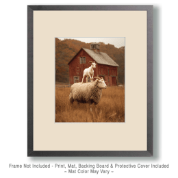 Vintage Goat on Sheep's Back Art