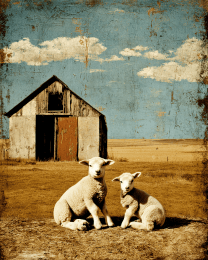Vintage Pair of Lambs