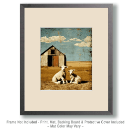 Vintage A Pair of Lambs Art