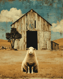 Vintage Waiting Ewe