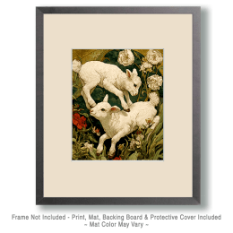 Nouveau Lambs Playing Art