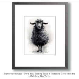 B&W Sheep Art