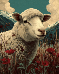 Young Sheep in the Hills