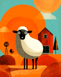 Mid-Century Modern Sheep