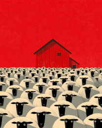 Mid-Century Modern Blackface Sheep Herd