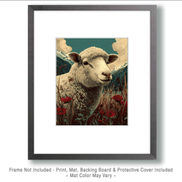 Young Sheep in the Hills Art