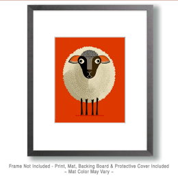 Fat Mid-Century Modern Blackface Sheep Art