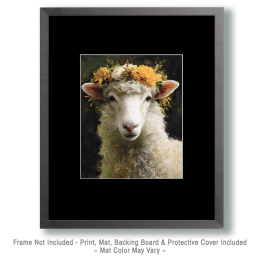 Sheep with Flower Crown Art