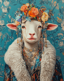 Maximalist Felicity the Fabulous Lamb art print