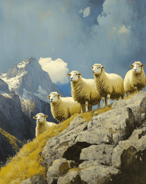 The Hills Are Alive With the Sound of Sheep art print